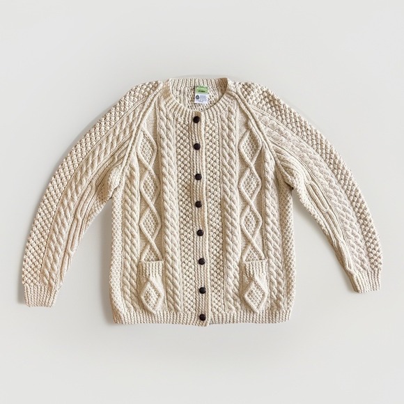 Kennedy of Ardara Sweaters - Women’s Cream Cable Knit Cardigan Sweater